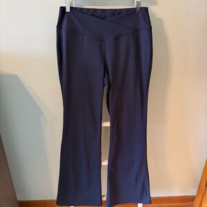 HALARA Navy Day Stretch Cross Flare Leggings Crossover Waistband Size 1X Women